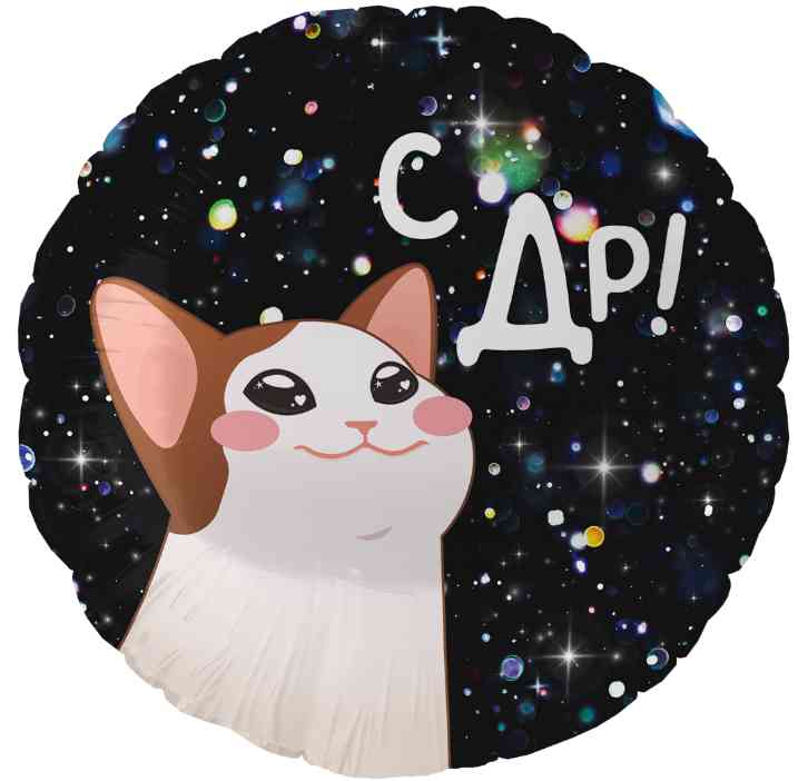 Шар 18" 46 см, фольга С Др! Котик