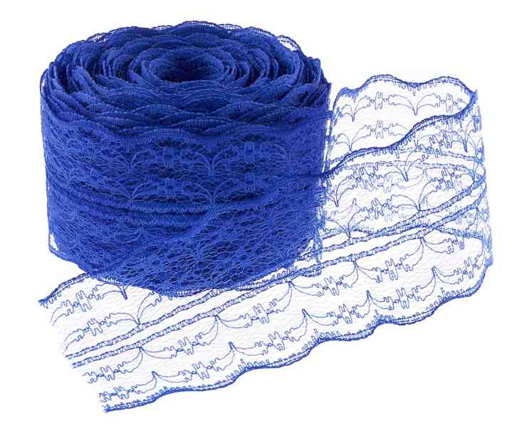Лента декоративная 4,5х10м Широкое Кружево Королевский синий ВВ