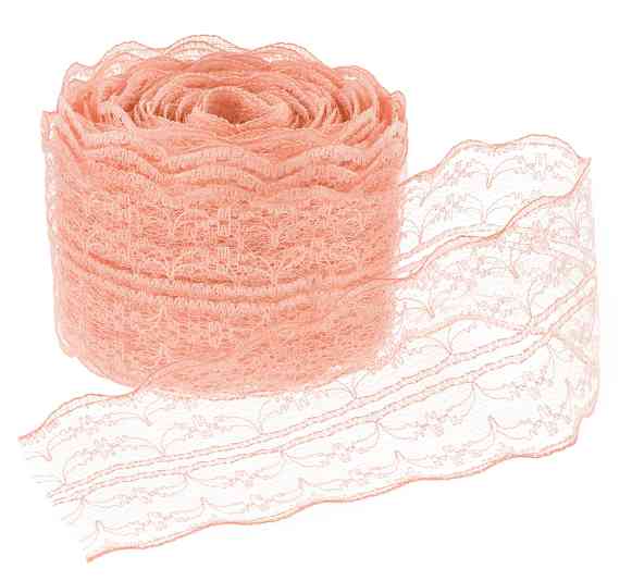 Лента декоративная 4,5х10м Широкое Кружево Персиковый ВВ