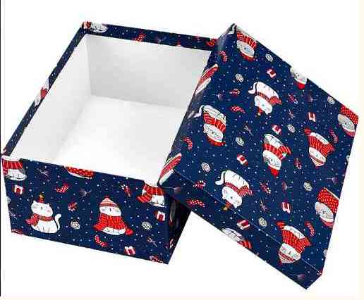 НГ Коробка прямоугольник 23х16х9см Зимние котики