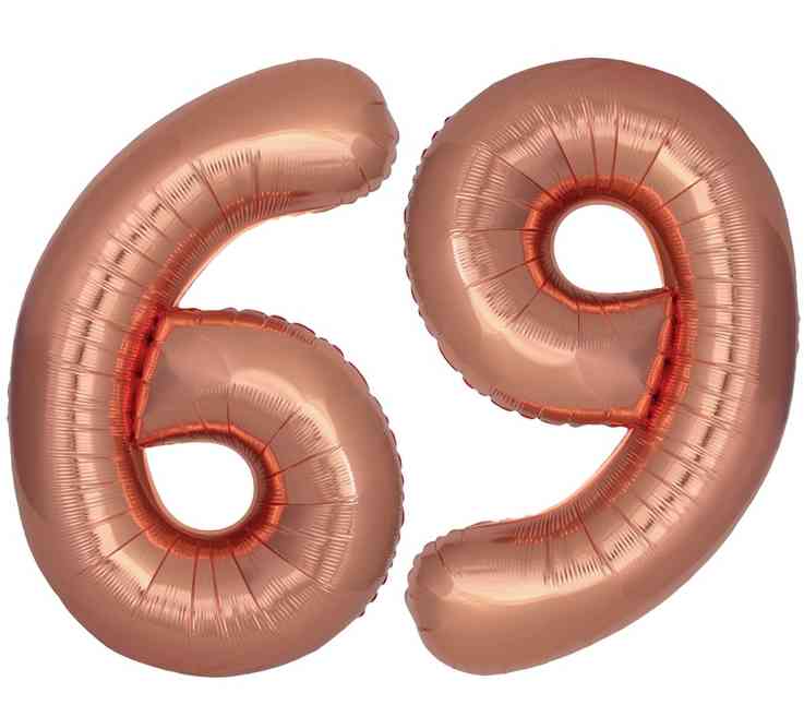 Шар фольга Цифра 40"Fm Slim Бронзовый Bronze "69" (упак)