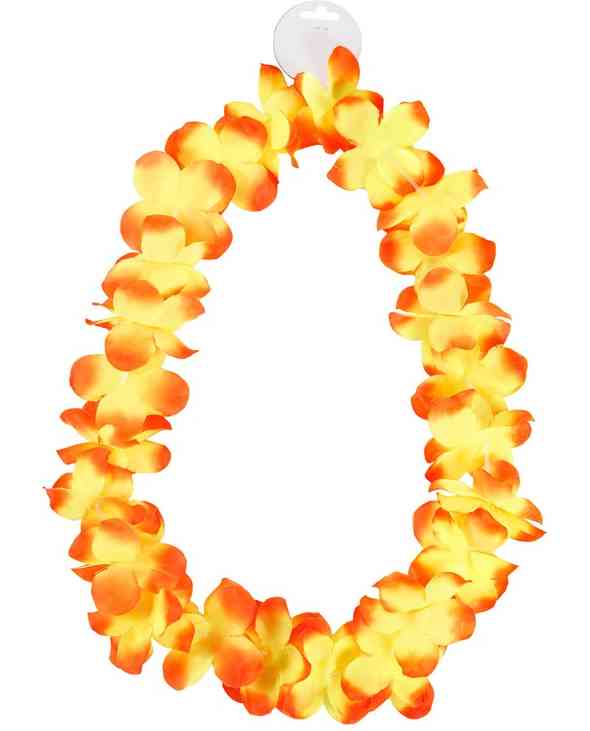 Карнавальный аксессуар на шею 105 см Гавайи. Цветы оранжево-жёлтые