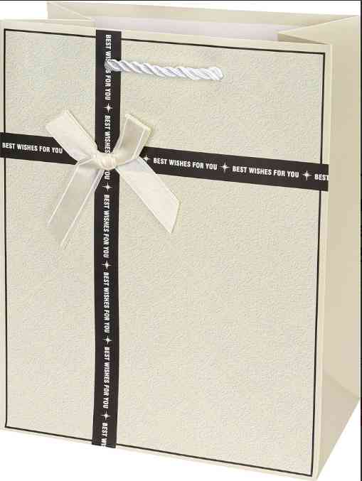 Пакет бумажный M 18х23см Пожелания белый