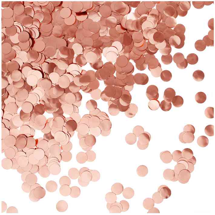 Конфетти фольга Круг Хром Розовое Золото 1см 50г