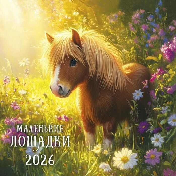 Календарь настенный 2026 12 л, 30*30 см Маленькие лошадки
