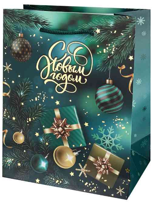 НГ Пакет бумажный M 18х23см Новогодние подарки