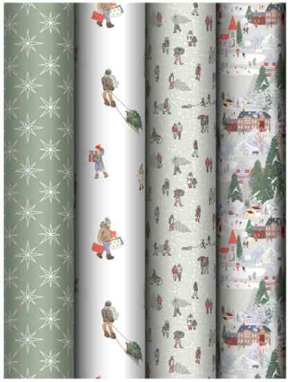 НГ Бумага лист 70х100см Winter time ассорти 5 дизайнов MESHU