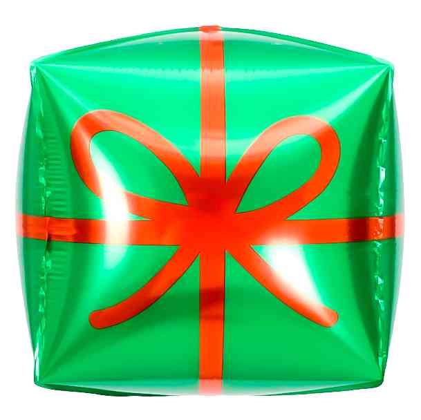 Шар фольга с рисунком 22"FL куб Подарок ЗеленыйКрасный