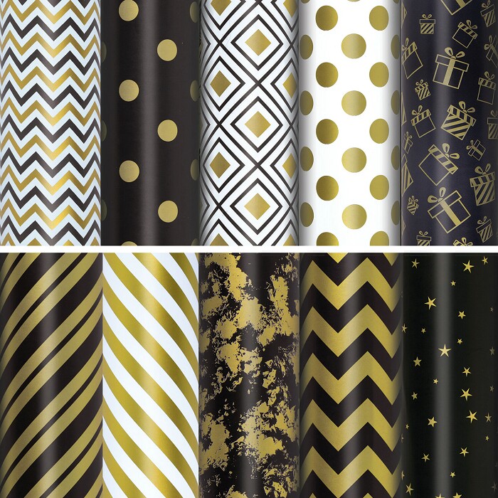 Бумага лист 70х100см Golden pattern ассорти 10 дизайнов ЗОЛОТАЯ СКАЗКА