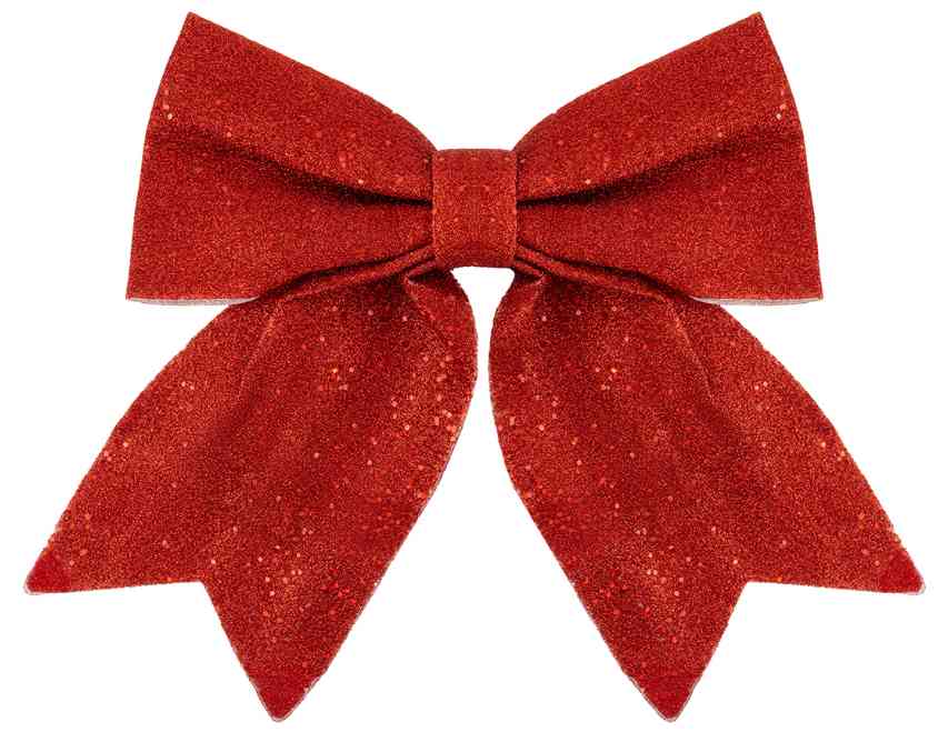 Декоративное украшение бант Праздничный Красный с блестками 30х35см ВВ