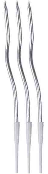 Свеча набор Волна серебро 13см (уп12)АА