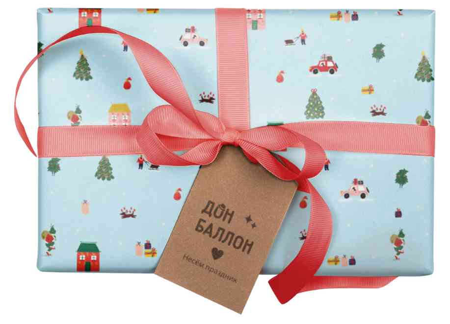 НГ Коробка прямоугольник 21х14х9см Новогоднее настроение