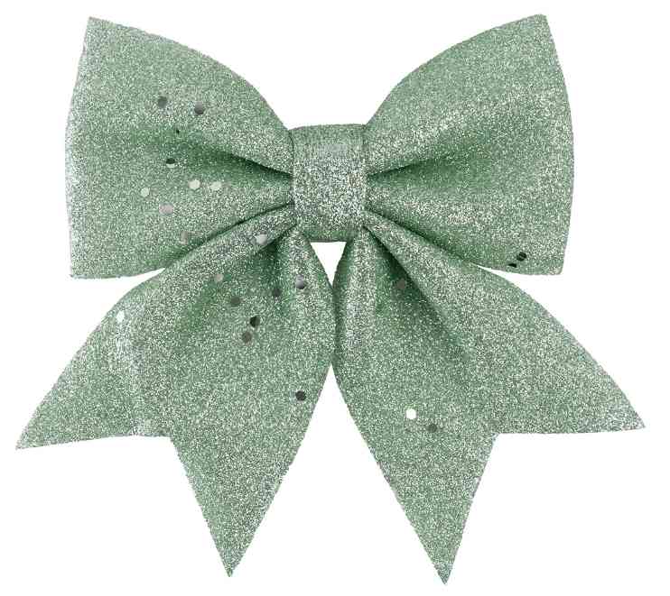 Декоративное украшение бант Праздничный Мятный с блестками 15х20см ВВ