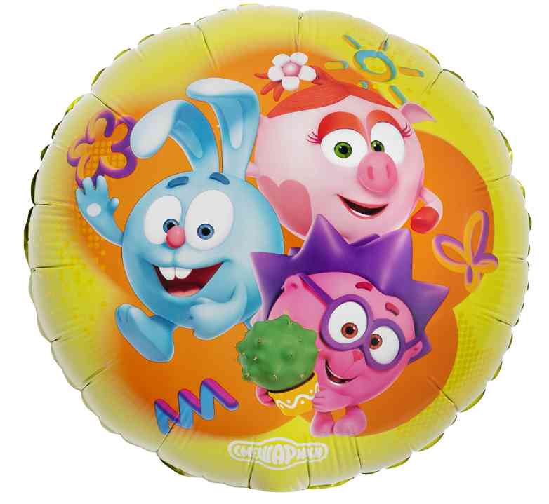 Шар фольга с рисунком 18"FL Круг Смешарики