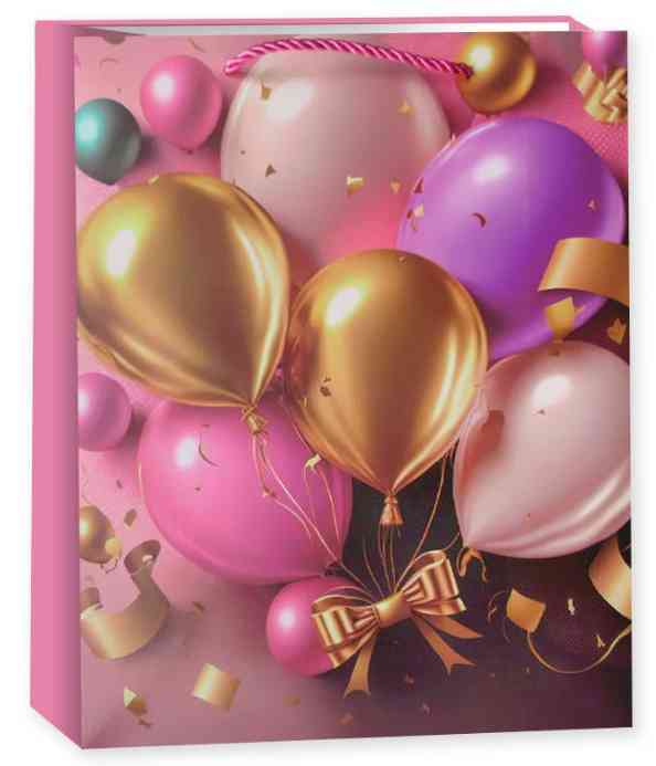 Пакет бумажный L 26х32см Праздничные шары Дизайн №3