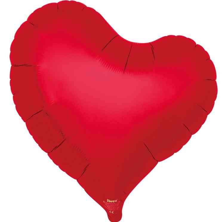 Шар фольга без рисунка 18"ibrex сердце изгиб металлик Рубиновый