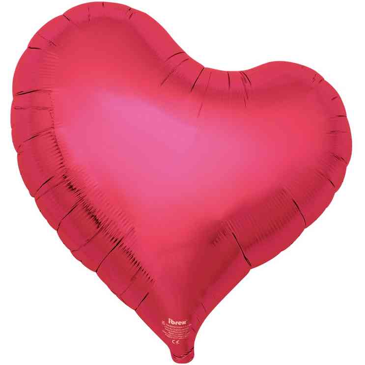 Шар фольга без рисунка 18"ibrex сердце изгиб металлик Красный