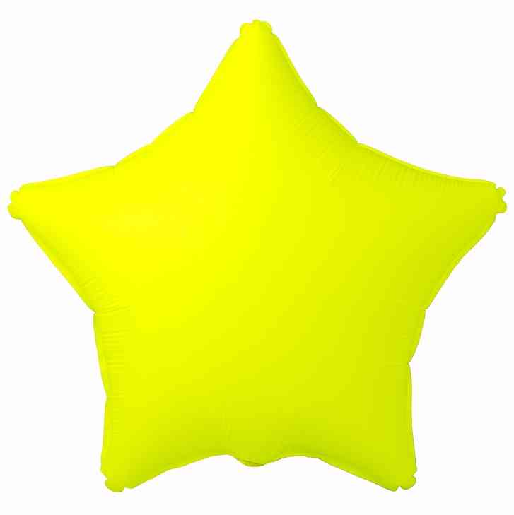 Шар фольга без рисунка 18"ВЗ звезда Неон Желтый Yellow