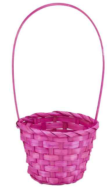 Корзина плетеная с ручкой Бамбук розовая 13х13х9,5см Миррэй