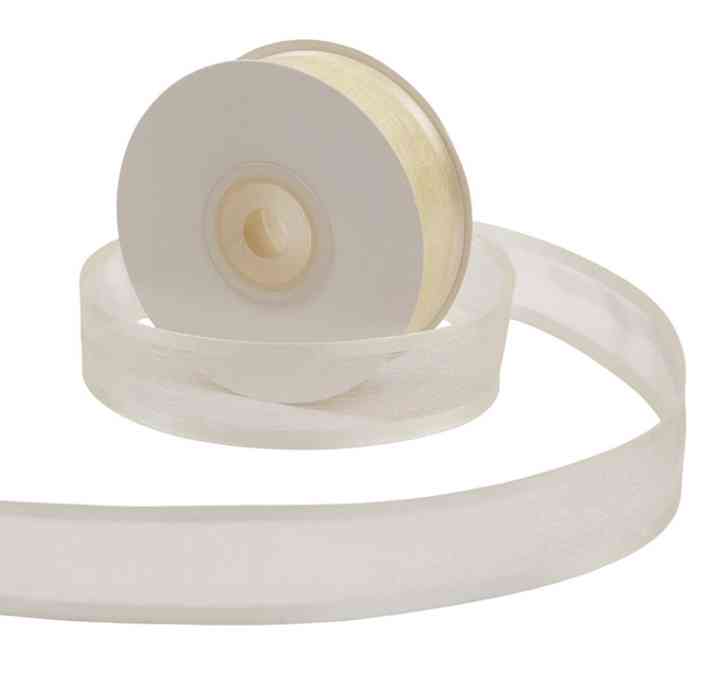 Лента Полосы атлас и органза 25х22,85м Белый песок БР