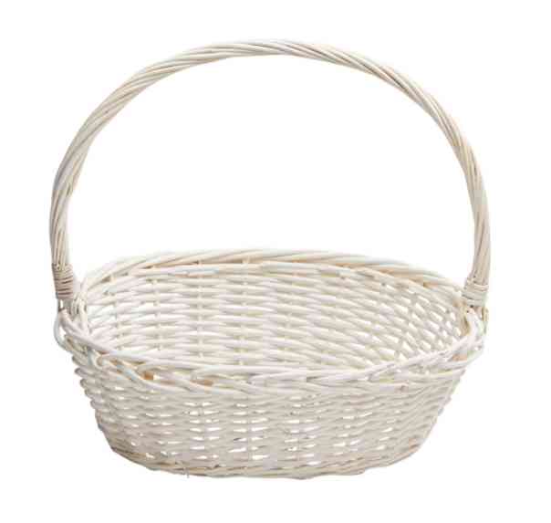Корзина плетеная с ручкой Ива Белая Классик 27х21х27см ВП