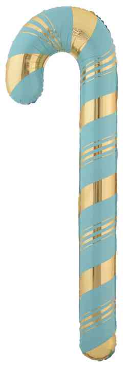 Шар 29"74 см, фольга Леденец-трость, голубойзолото