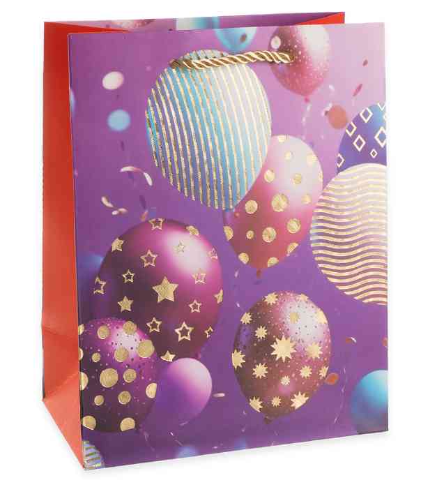 Пакет бумажный M 18х23см Невероятные шарики Дизайн №3 Сиреневый