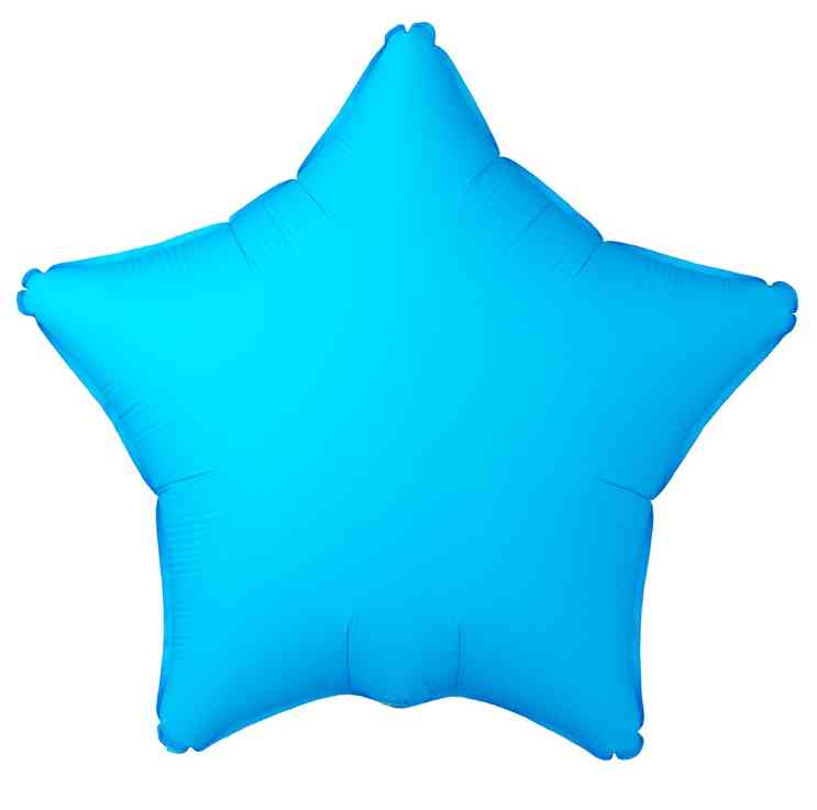 Шар фольга без рисунка 18"ВЗ звезда Неон Голубой Blue
