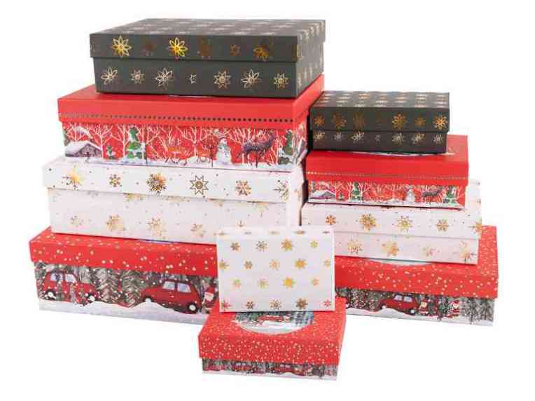 НГ Коробка прямоугольник 37х27х11см Пора подарков Ассорти Металлик