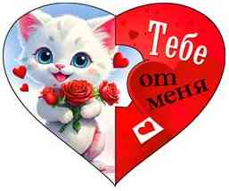 Открытка мини сердце Тебе от меня (20шт)