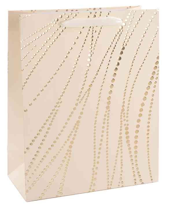 Пакет бумажный MS 14х15см Золотые нити Дизайн №4 Кремовый Металлик