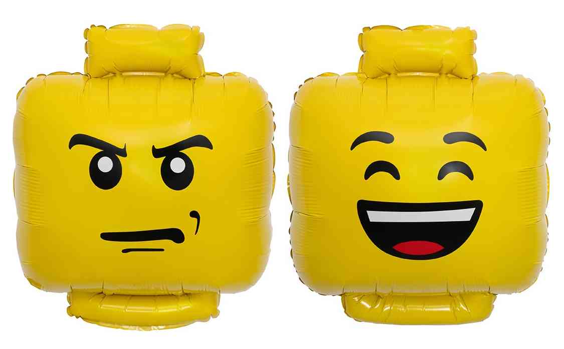 Шар фольга фигура Конструктор Улыбка Желтый 27" 69см FL (упак)