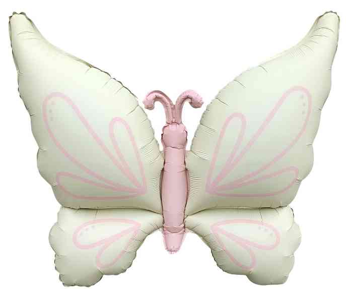 Шар фольга фигура Нежная бабочка Кремовый Сатин 37" 94см FL (упак)