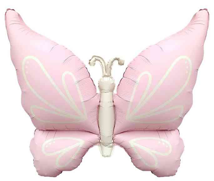 Шар фольга фигура Нежная бабочка Розовый Сатин 37" 94см FL (упак)