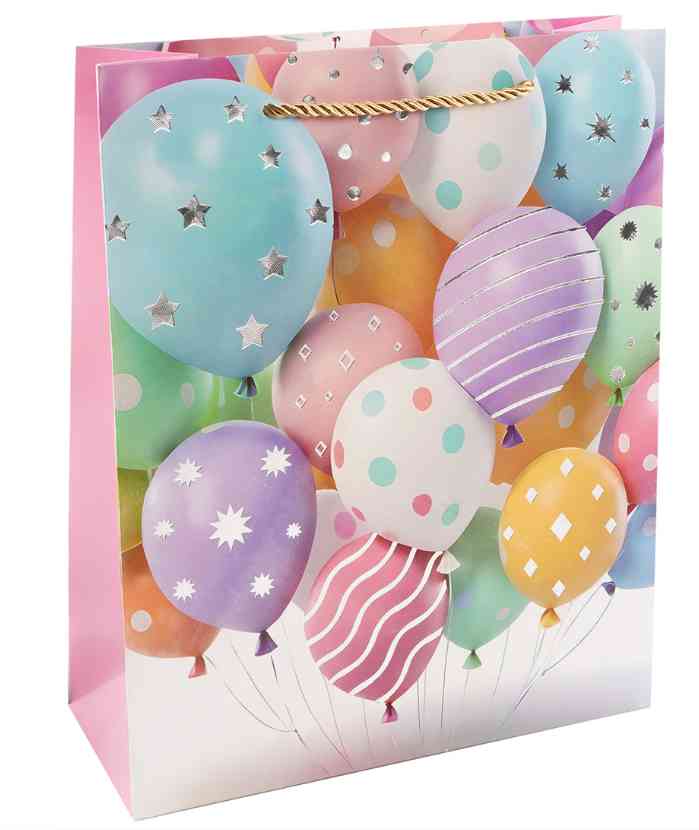 Пакет бумажный L 26х32см Множество шаров Дизайн №3 Металлик ДБ