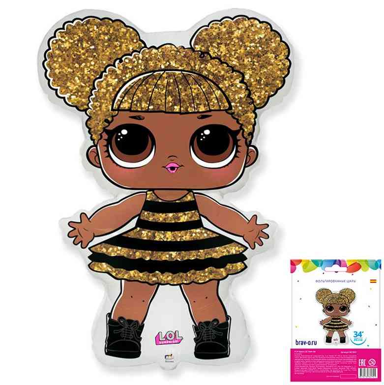Шар фольга фигура Кукла LOL Квин Би LOL Queen Bee 34" 86см Fm (упак)