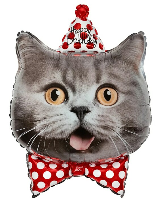 Шар фольга фигура Котенок в колпачке 29" 74см FL