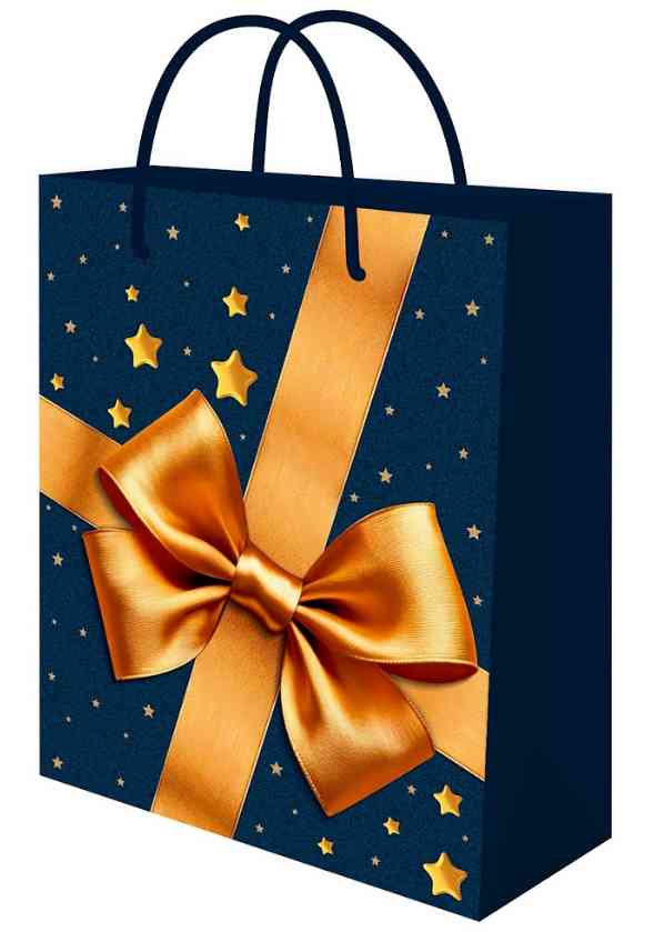 Пакет бумажный L 26х32см Праздничный бант Миленд