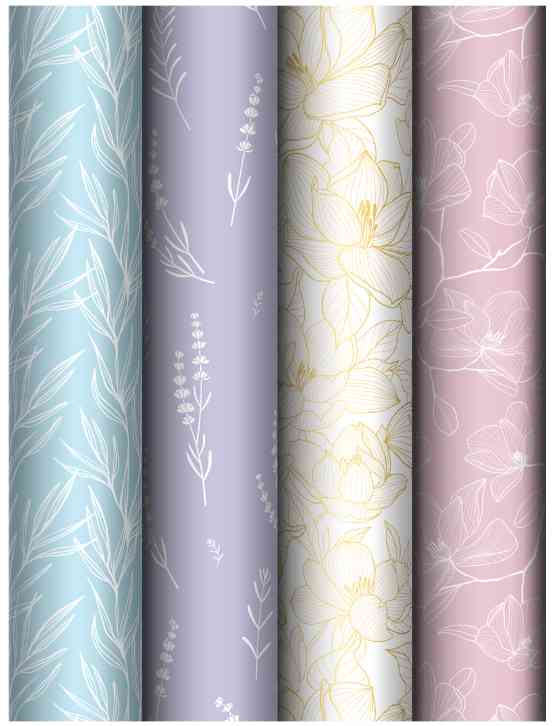 Бумага лист 70х100см Flowers 4 дизайна MESHU
