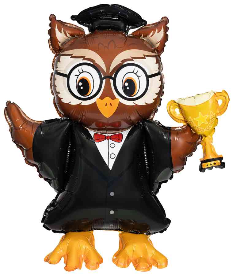 Шар 31" 79 см, фольга Сова-выпускник