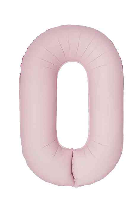 Шар фольга Цифра 40" Fm Пыльная роза Сатин "0" (упак)