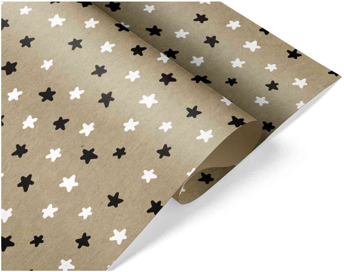 Бумага рулон 0,6х10м Крафт Звезды Люкс ДБ