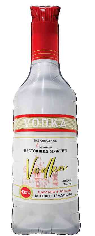Шар фольга фигура Бутылка Водка для настоящих мужчин 37" 94см FL (упак)