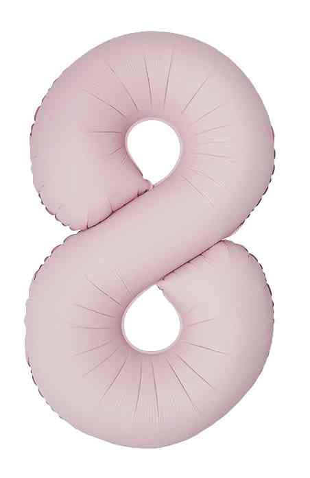 Шар фольга Цифра 40" Fm Пыльная роза Сатин "8" (упак)