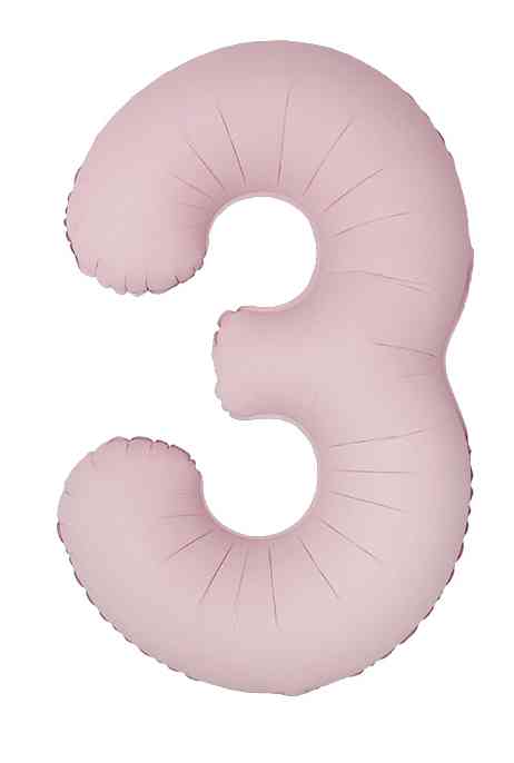 Шар фольга Цифра 40" Fm Пыльная роза Сатин "3" (упак)