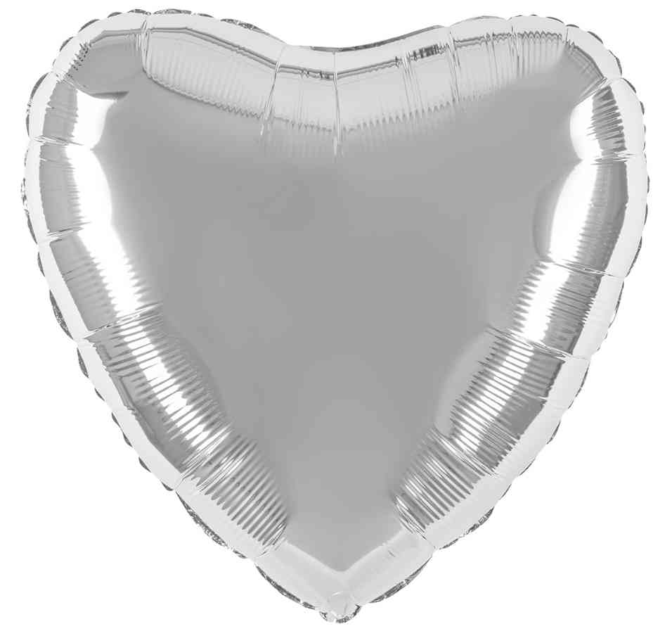 Шар фольга без рисунка 22" GR сердце металлик Серебро