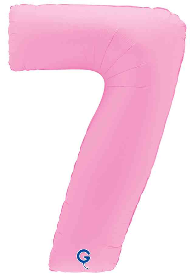 Шар фольга Цифра 40" GR Розовая Сакура Матовый "7" (упак)