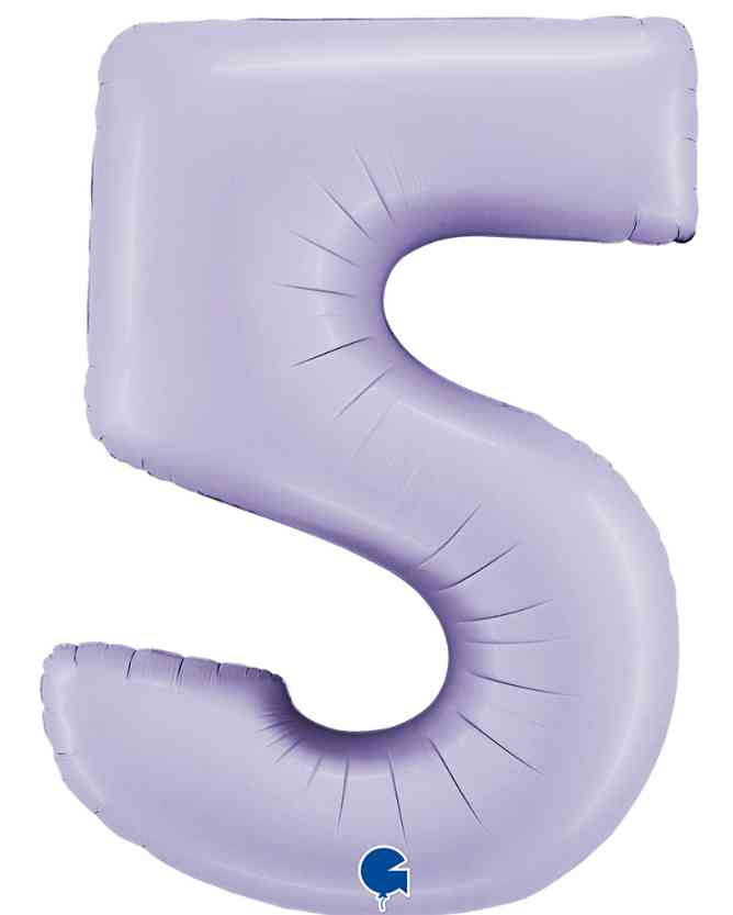 Шар фольга Цифра 40" GR Сиреневый Сатин "5" (упак)