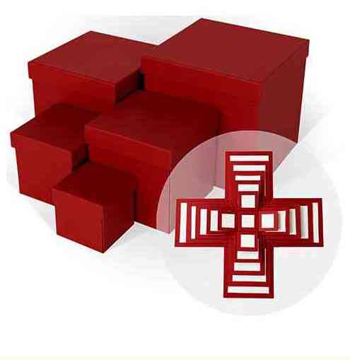 Коробка WOW - Сюрприз 15х15х15см Текстура рогожки Красный ДБ