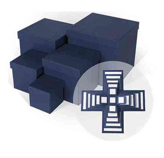 Коробка WOW - Сюрприз 12х12х12см Текстура рогожки Синий ДБ
